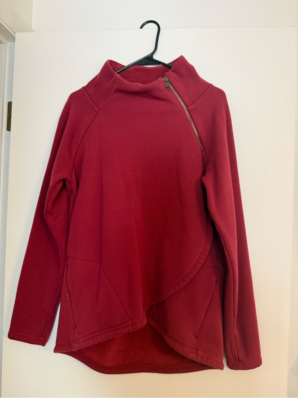 Athleta Burgundy Half-Zip Fleece Pullover